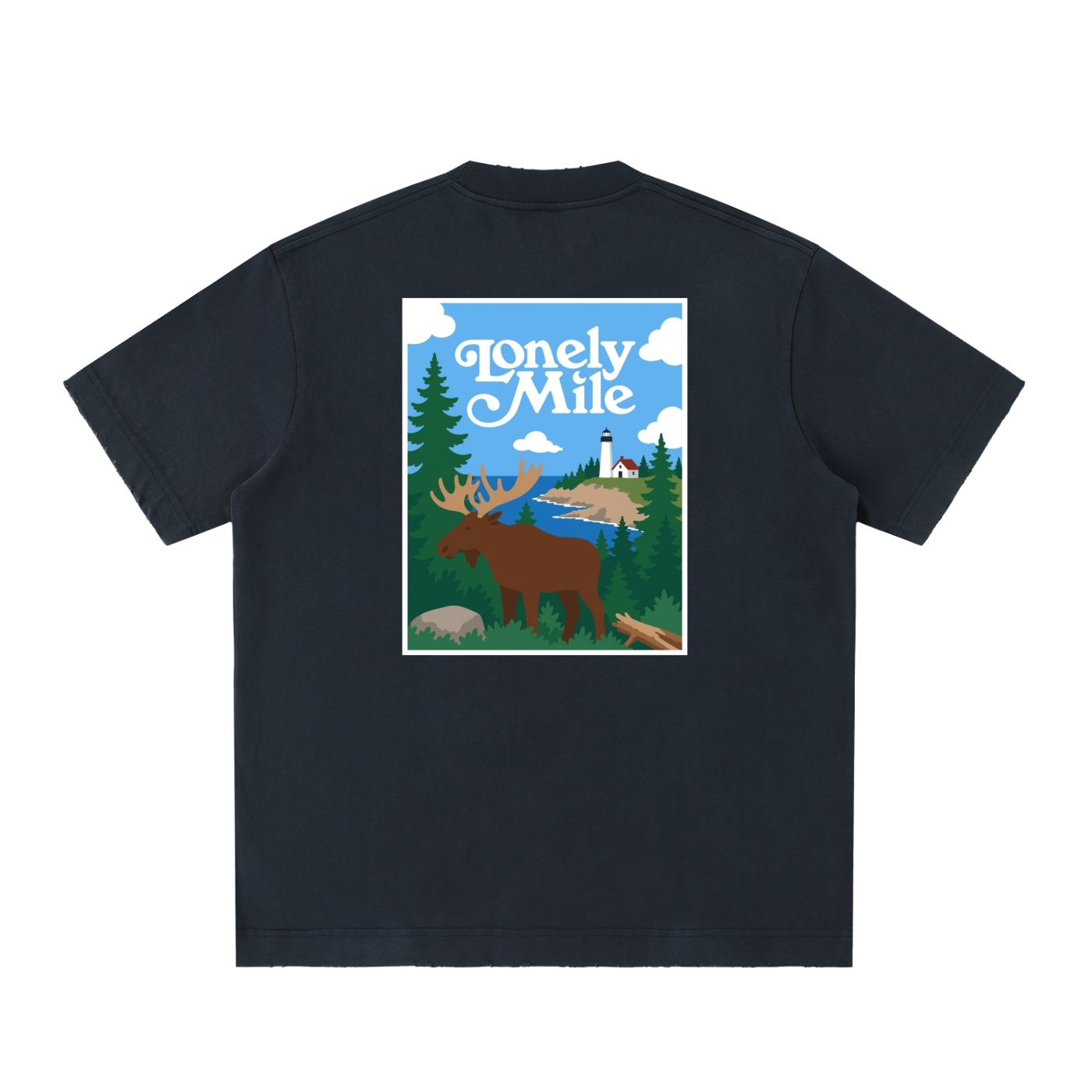 Maine Moose Heavyweight Frayed T-Shirt