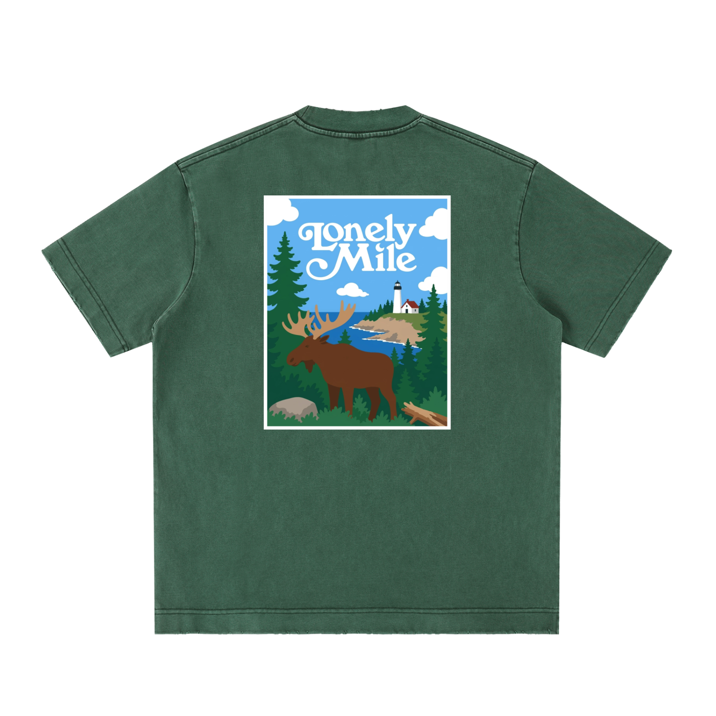 Maine Moose Heavyweight Frayed T-Shirt