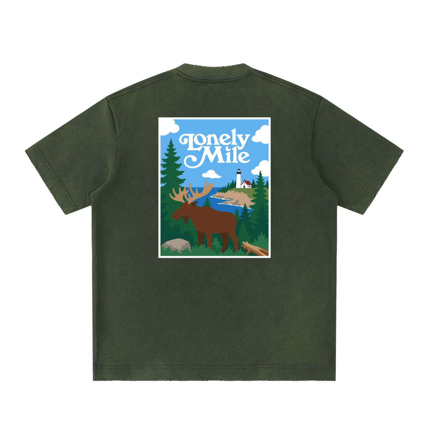 Maine Moose Heavyweight Frayed T-Shirt
