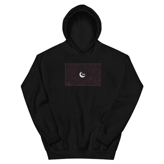 Topographic Hoodie (Pink Embroidery)