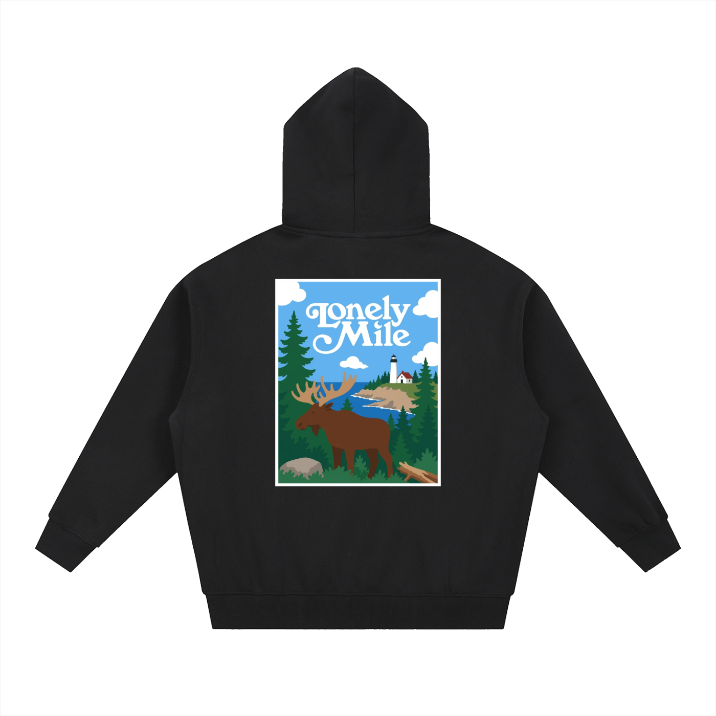 Maine Moose Boxy Zip-up Hoodie