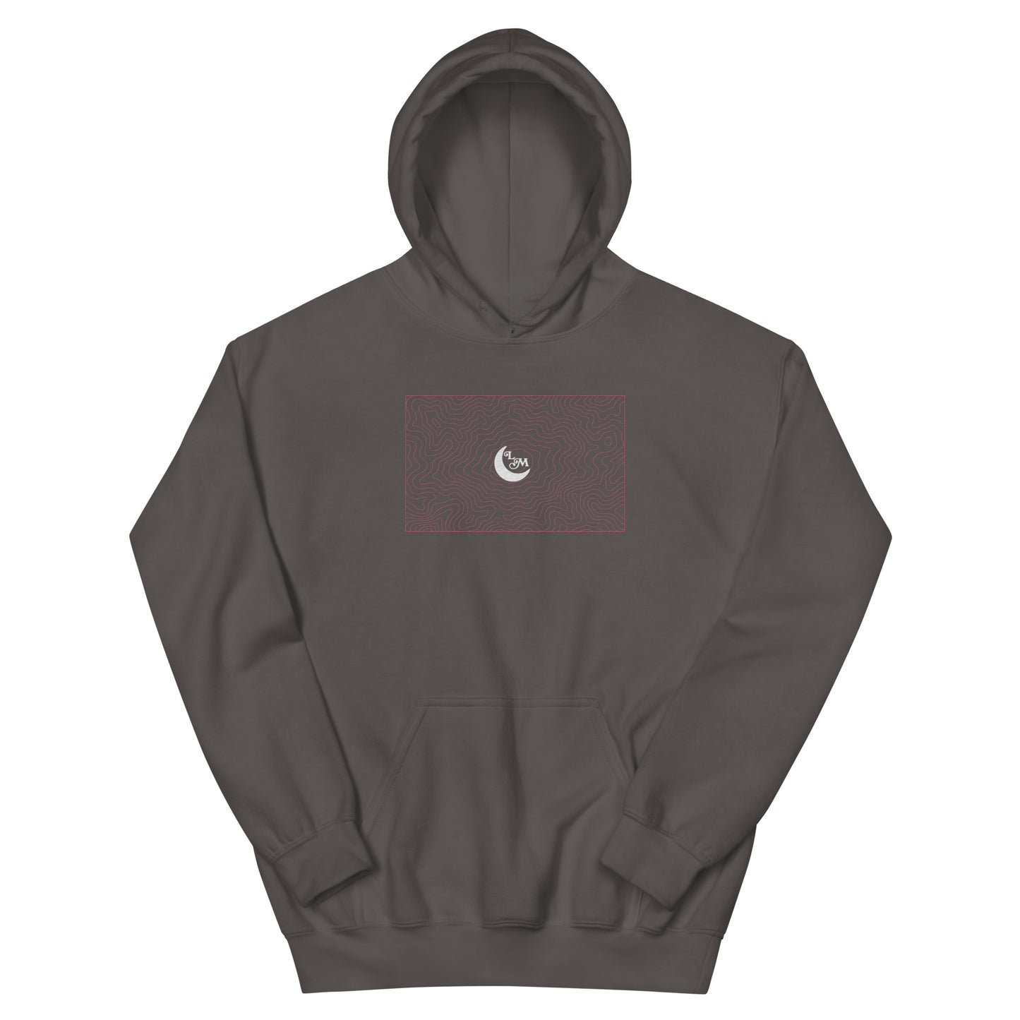 Topographic Hoodie (Pink Embroidery)