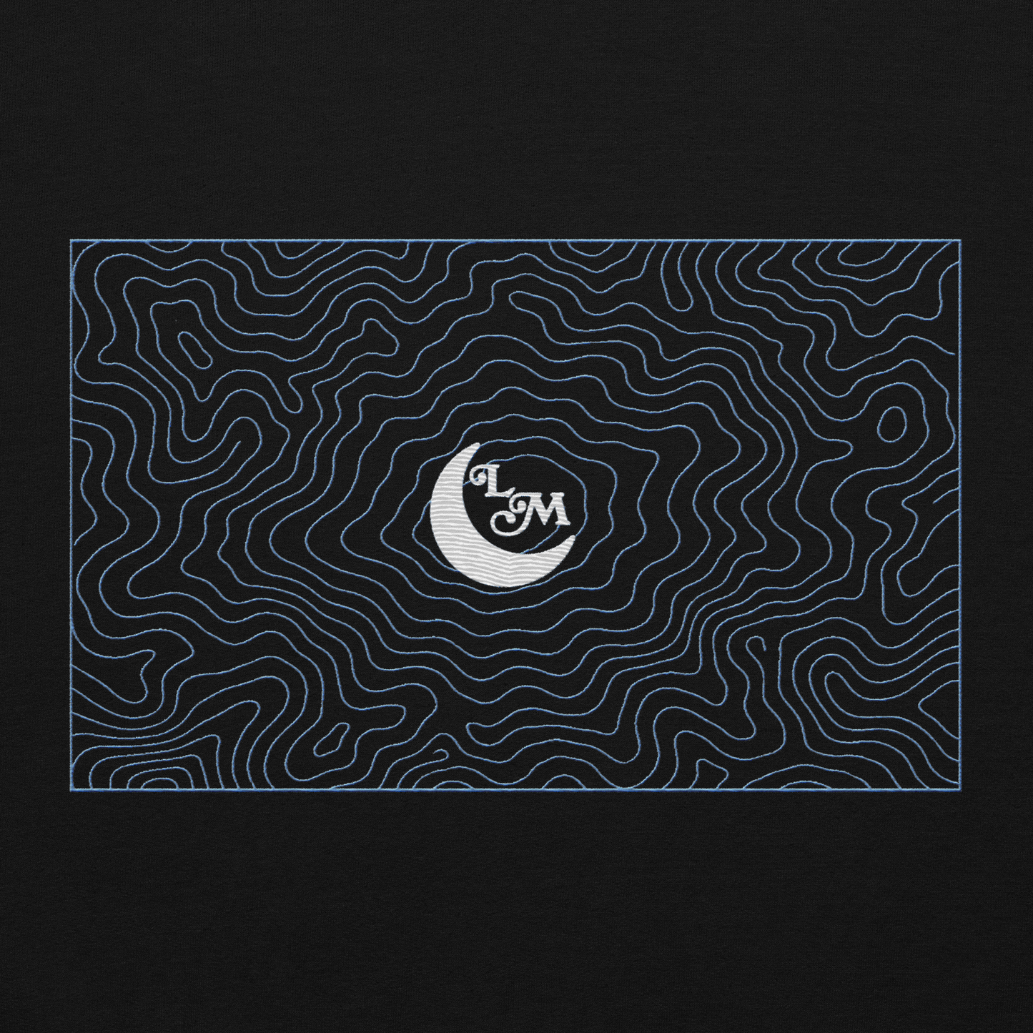 Topographic Hoodie (Blue Embroidery)