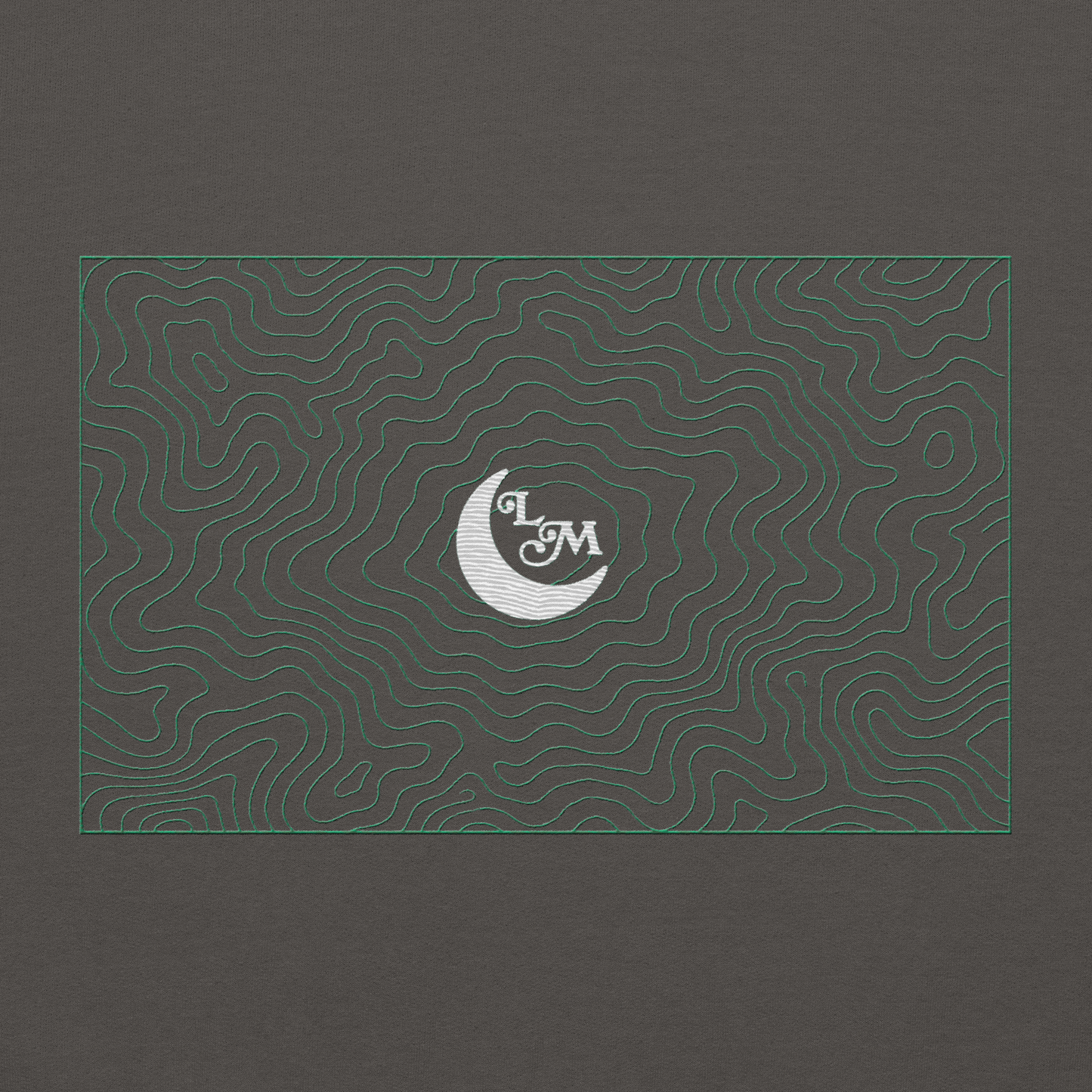 Topographic Hoodie (Green Embroidery)