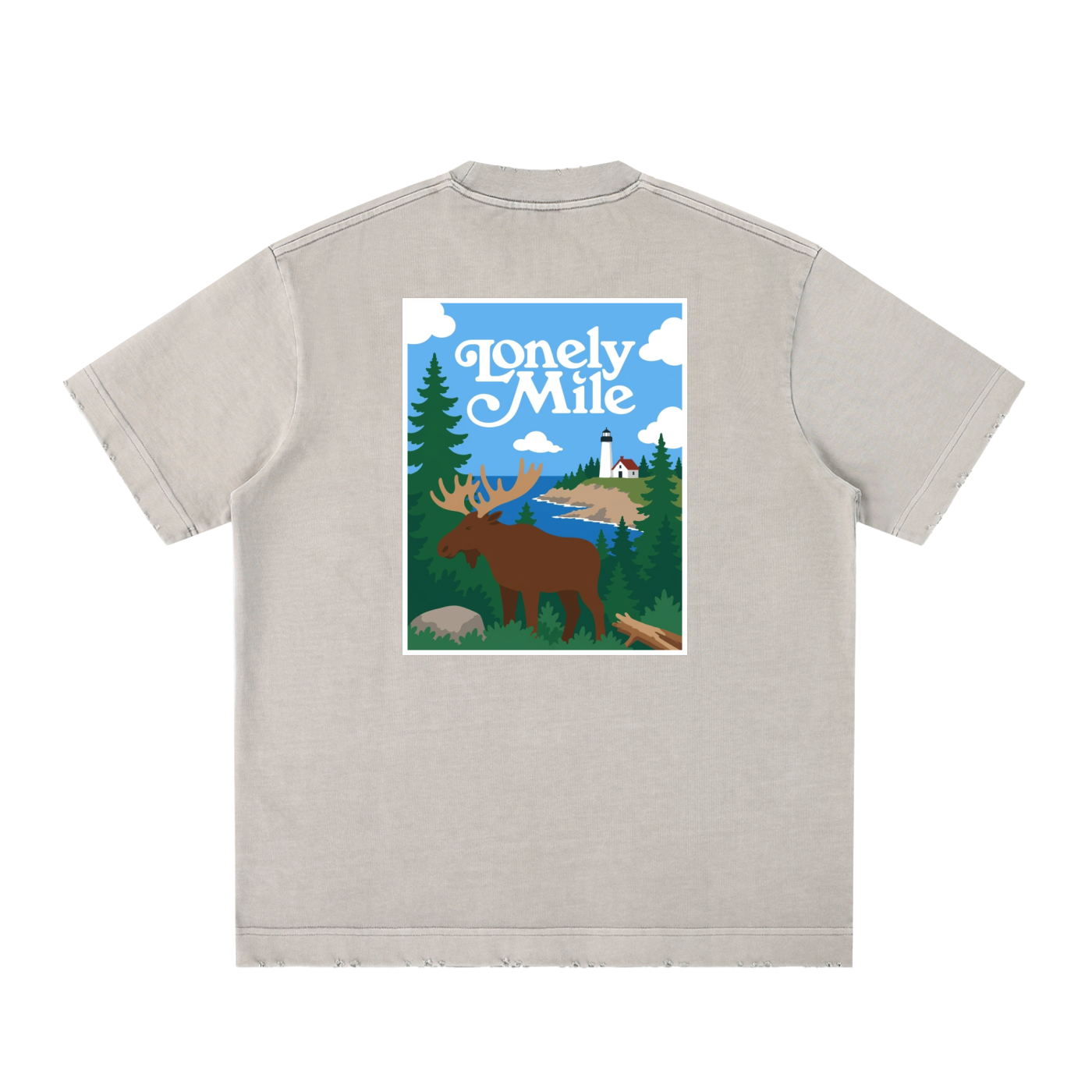 Maine Moose Heavyweight Frayed T-Shirt