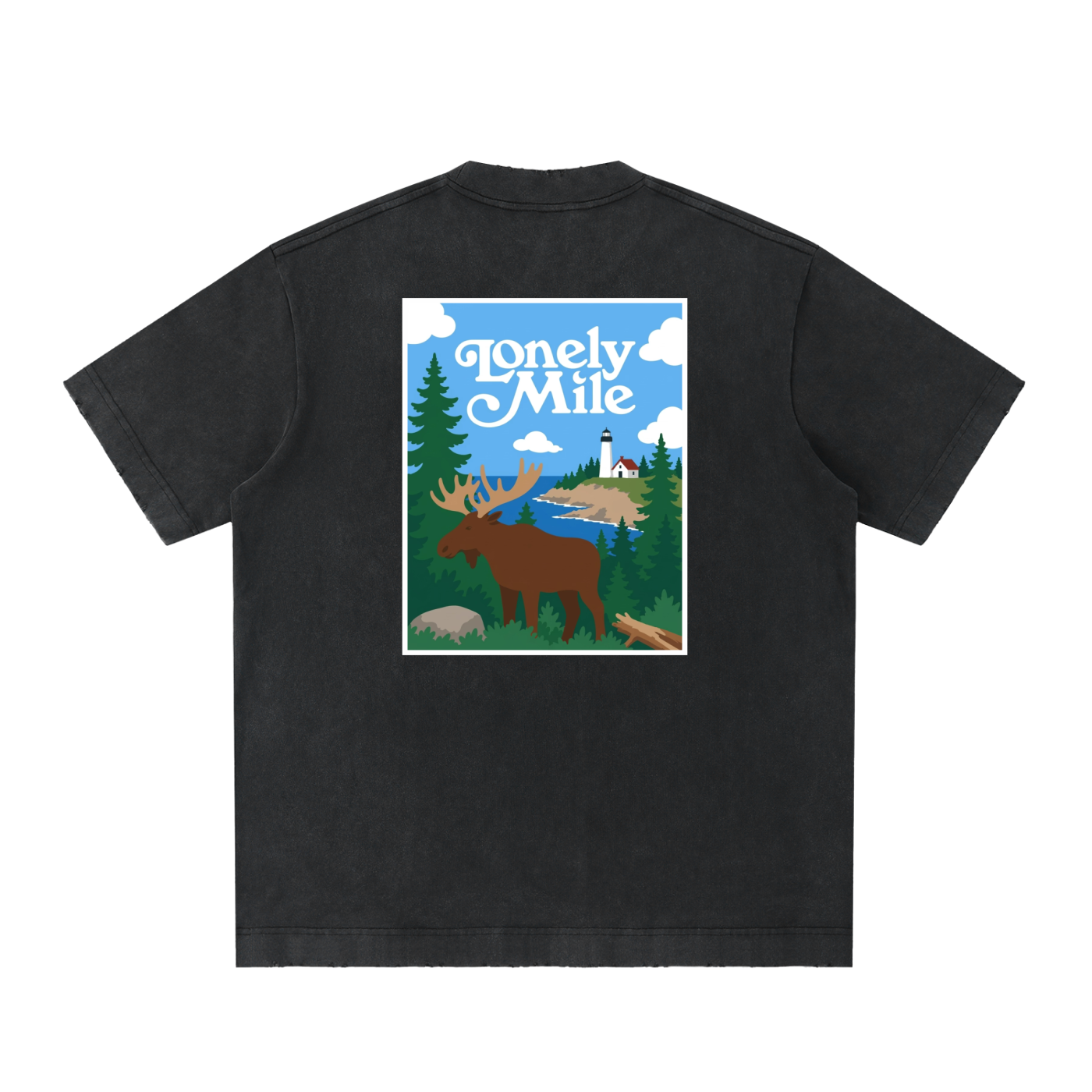 Maine Moose Heavyweight Frayed T-Shirt